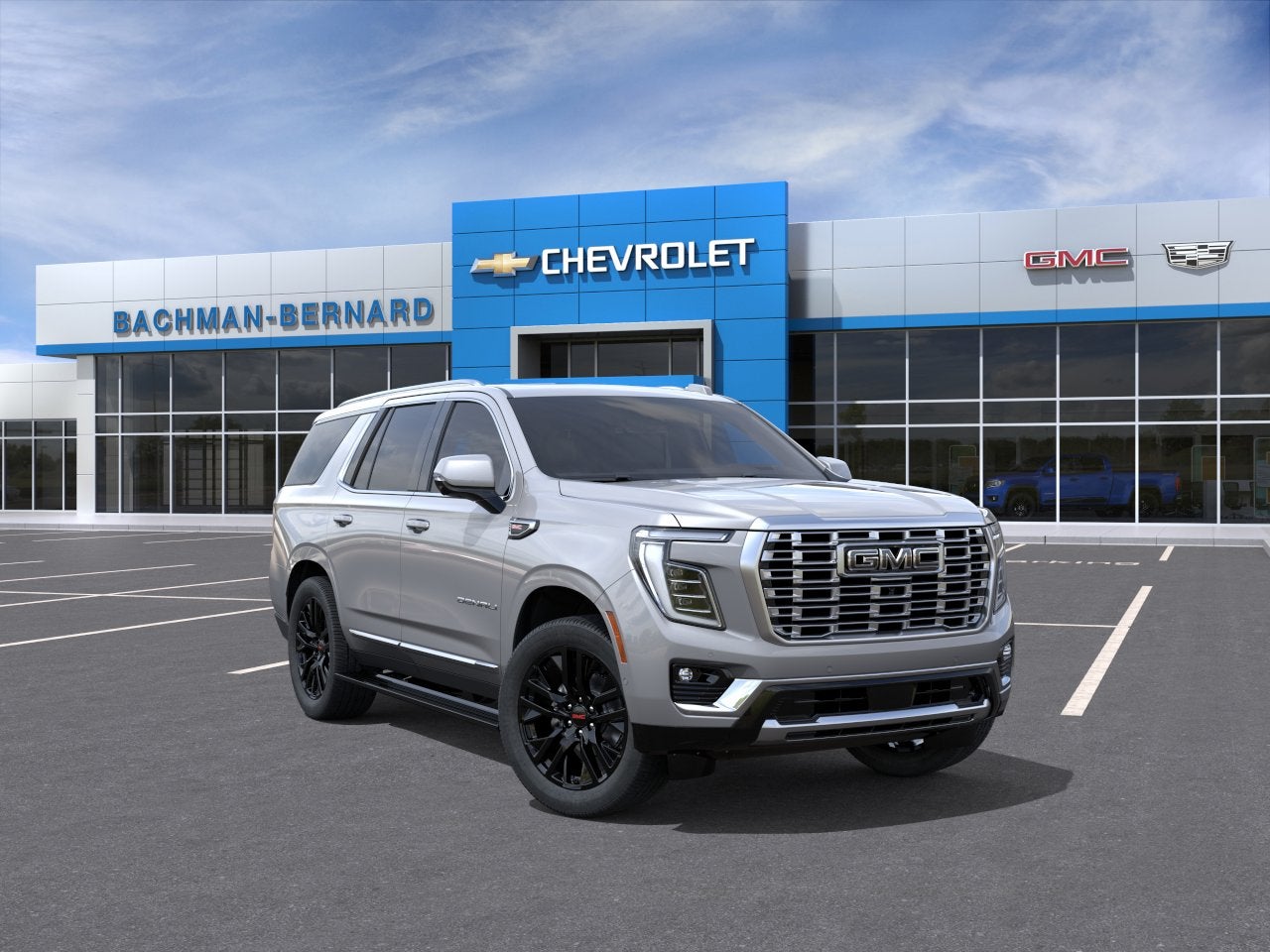 2026 GMC Yukon Denali in Sterling Metallic — front three-quarter view