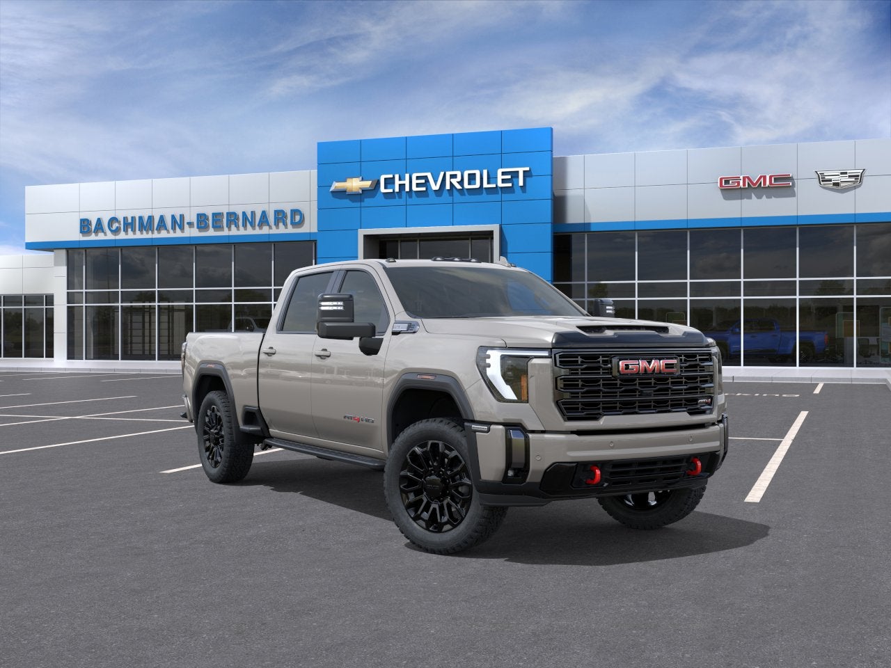 2026 GMC Sierra 2500 HD AT4 in Coastal Dune — front three-quarter view
