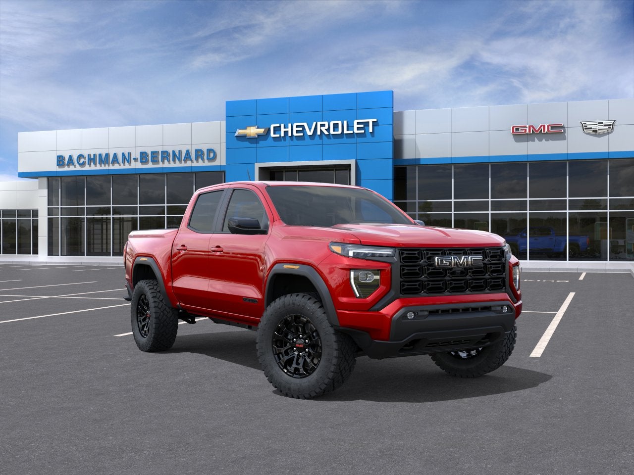 2026 GMC Canyon Elevation in Volcanic Red Tintcoat — front three-quarter view