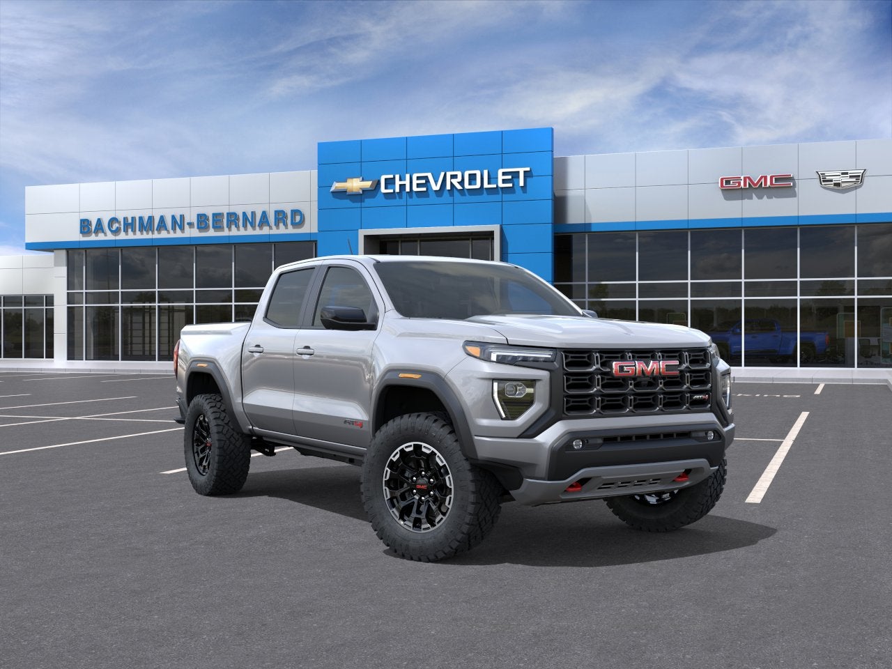 2026 GMC Canyon AT4 in Sterling Metallic — front three-quarter view