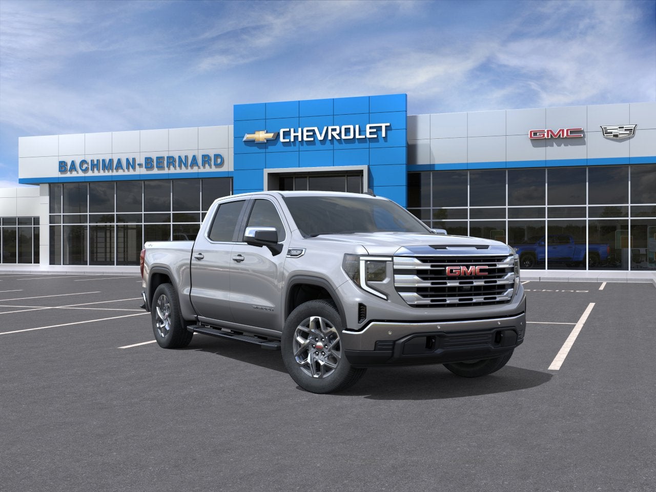 2026 GMC Sierra 1500 SLE in Sterling Metallic — front three-quarter view