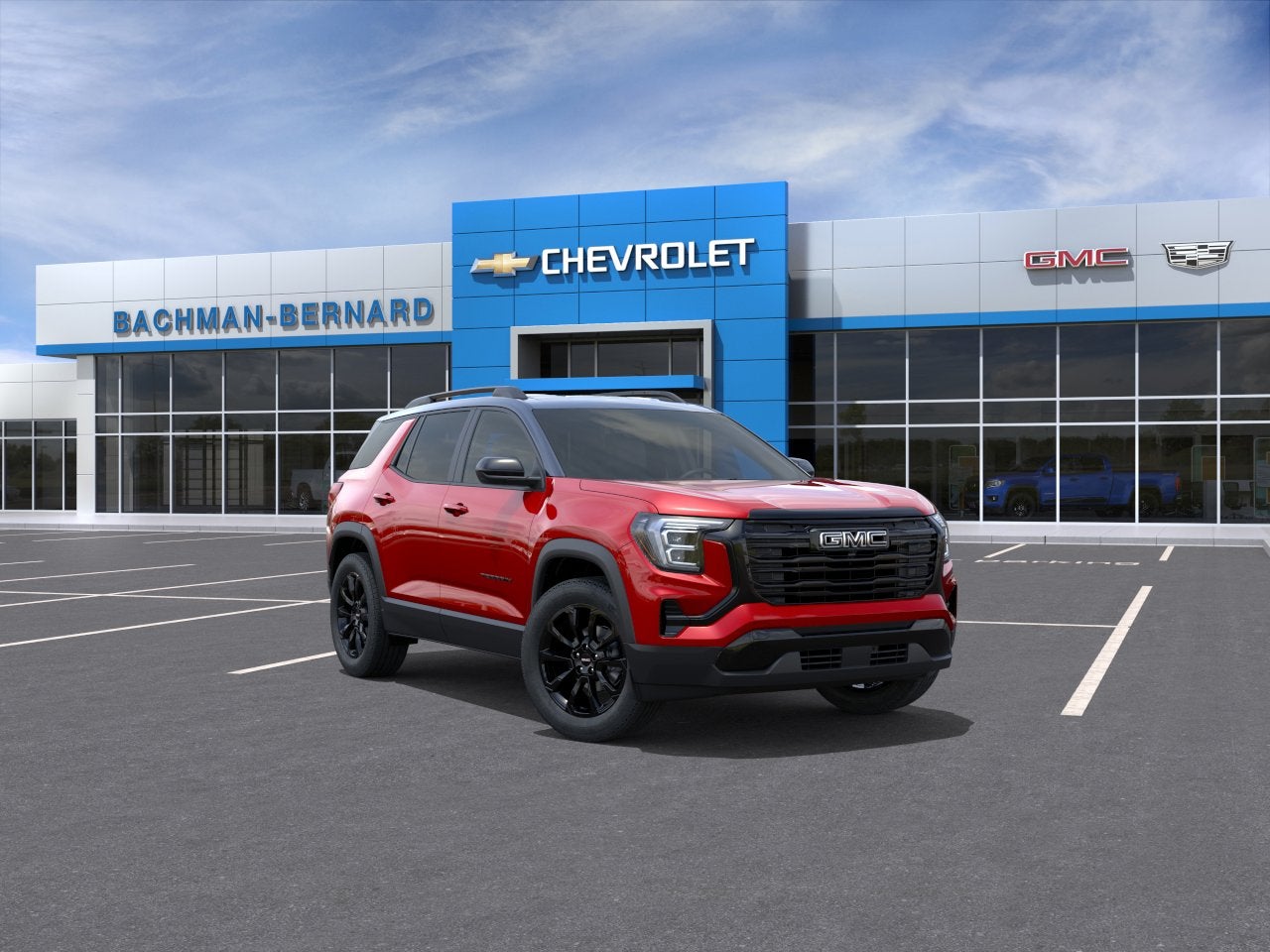 2026 GMC Terrain Elevation in Volcanic Red Tintcoat — front three-quarter view