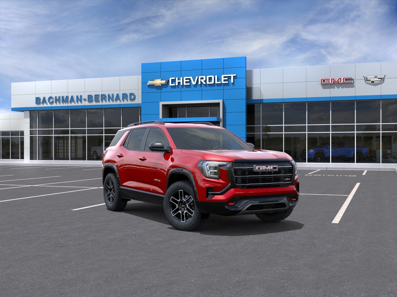 2026 GMC Terrain AT4 in Volcanic Red Tintcoat — front three-quarter view