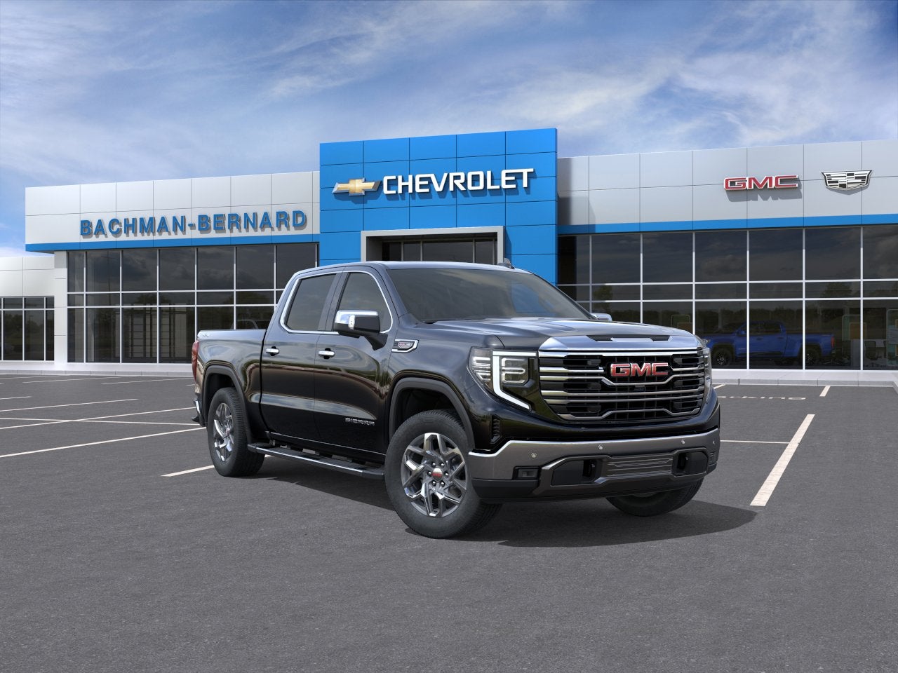 2026 GMC Sierra 1500 SLT in Onyx Black — front three-quarter view