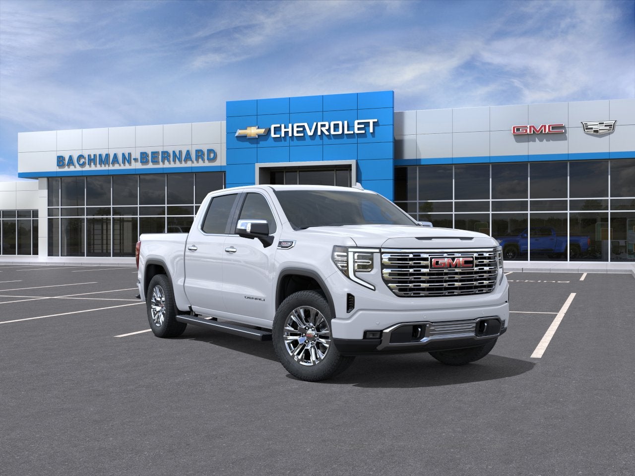 2026 GMC Sierra 1500 Denali in Glacier White Tricoat — front three-quarter view